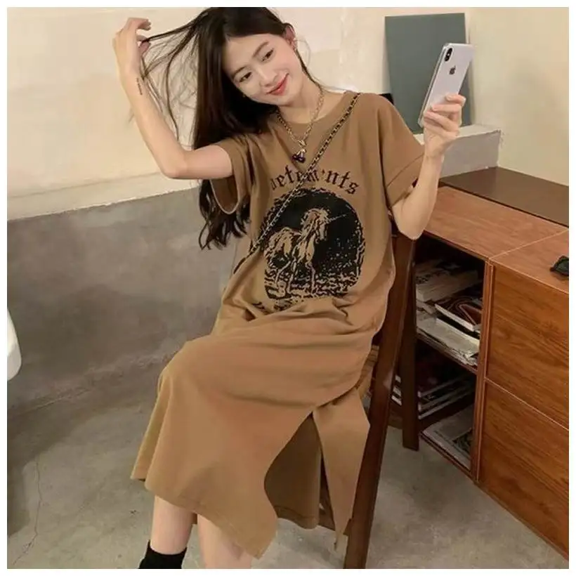 

2023 New style Pregnant women's skirt Comfortable summer dress Plus size Cotton t-shirt Skirt Fashion Maternity Outfit Clothes