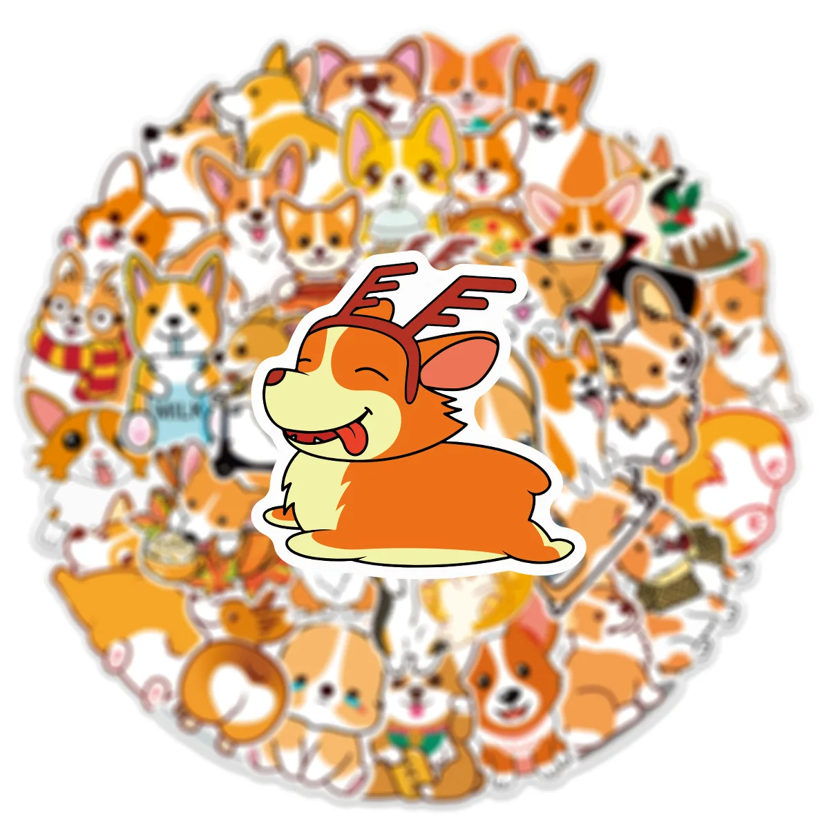 

50Pcs/Set Kawaii Pet Corgi Graffiti Stickers Water Cup Cute Scrapbooking Diy Journaling Diary Stationery Sticker Gift Decor