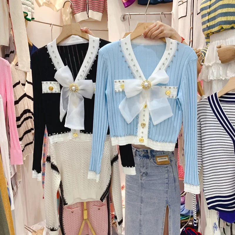 Вязаный кардиган чувственный дизайн укороченный топ уменьшающий возраст