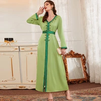 green caftan marocain abaya dubai moroccan kaftan party arabic muslim dress turkey abayas for women islam modest djellaba femme