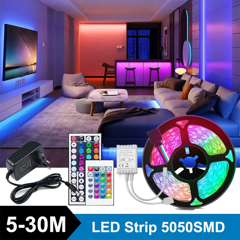 

Led Strip Lights 220V RGB Light Flexible Neon Lights Strips Rgb Led Tape 5050 Smart Controller Christmas LED Decoration