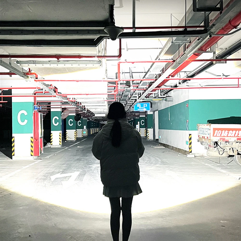 

LED Flashlight Multifunctional with Handle Emergency Flashlight Type-c Charging Camping Lantern Dimmable for Outdoor Accessories