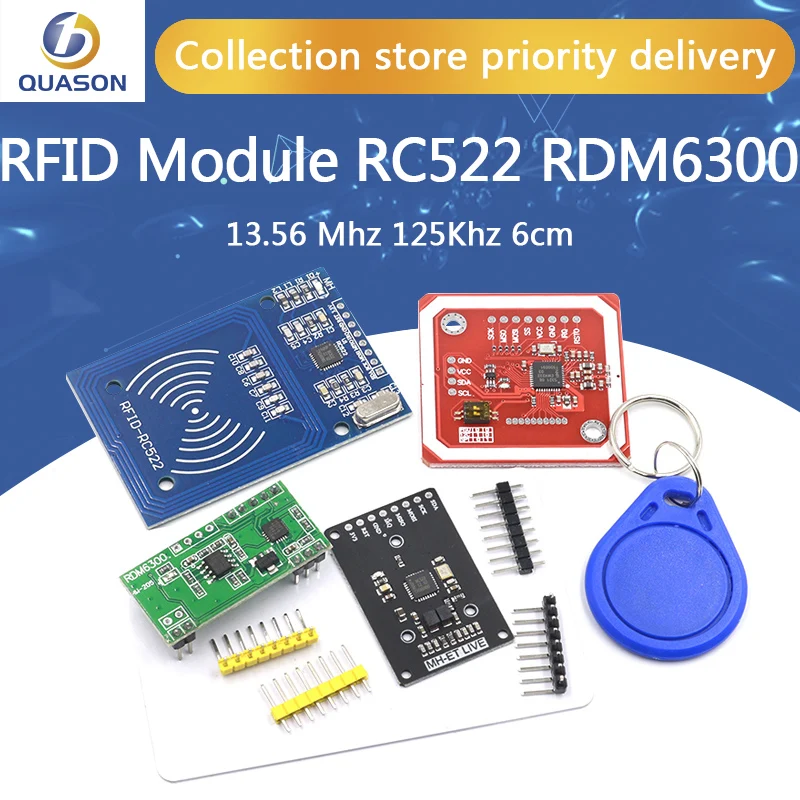 Модуль RFID RC522 MFRC-522 наборы RDM6300 S50 13,56 МГц 125 кГц 6 см с ярлыками, запись и чтение с интерфейсом SPI для arduino uno 2560