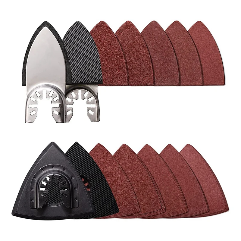 

104Pcs Oscillating Tool Detail Sanding Pads, 2Pcs Triangle Sanding Pads And 2Pcs Finger Sanding Pad, 100Pcs Sandpaper