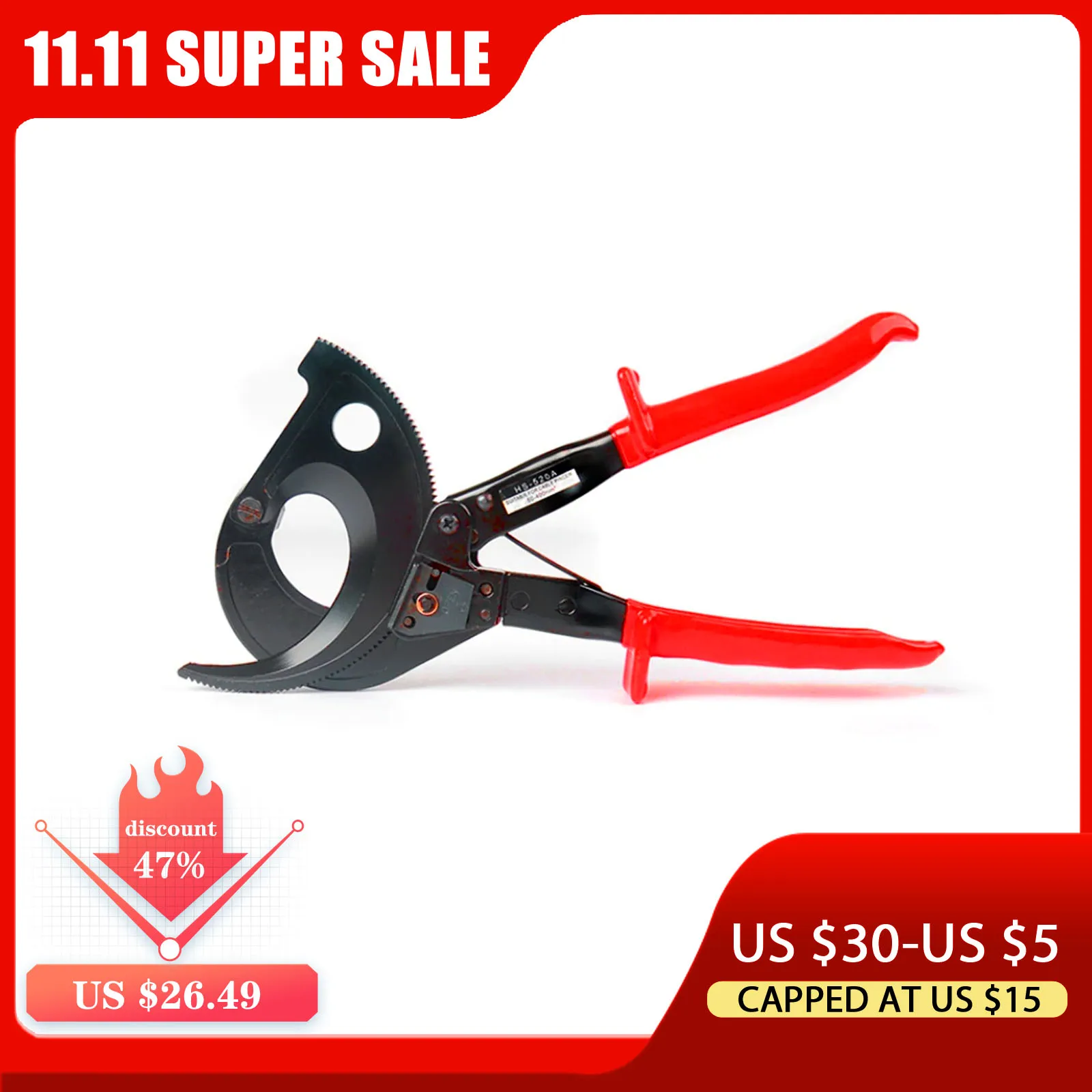 

Hand Tool Pliers Ratchet Cable Cutter AWG 600MCM Ratcheting Wire Plier Hand Tool Cut Up To 240mm Multifunctional For Electrical