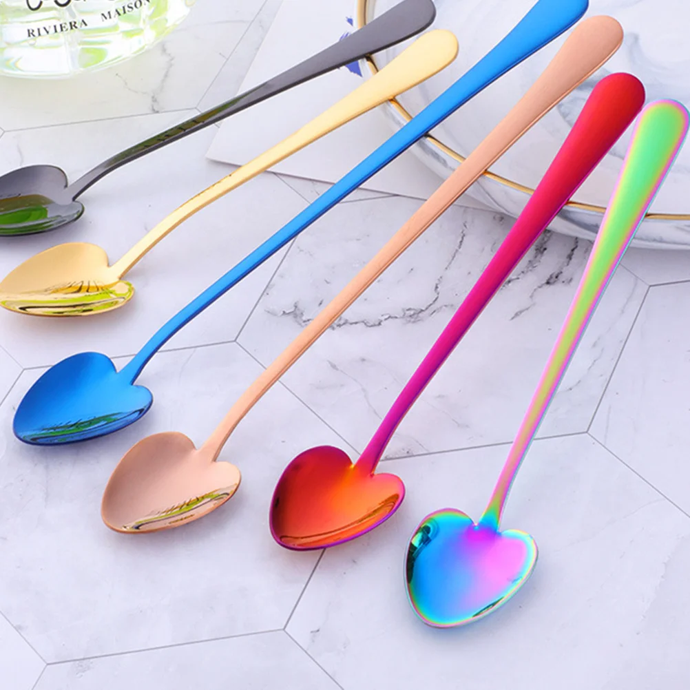 2 шт. ложка для влюбленных в форме сердца Cucharas Para Postres десертные ложки из