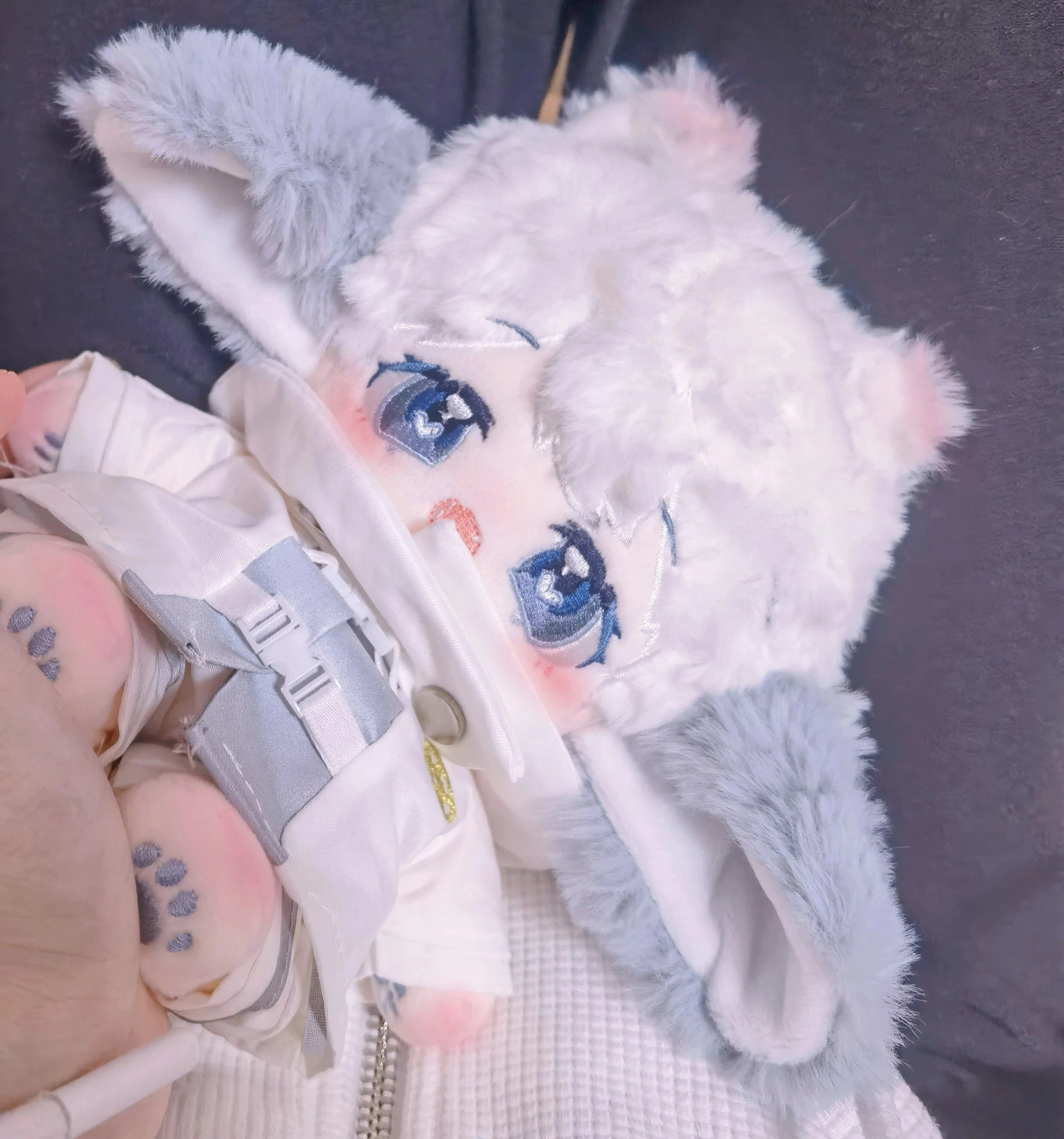 

Kawaii Limit Kpop без атрибутов серые лисы уши 20 см плюшевая кукла игрушка мягкое тело милый косплей реквизит подарок