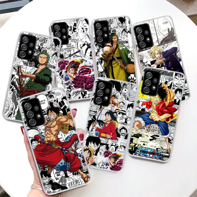 

One Piece Anime Luffy Zoro Coque Phone Case For Samsung Galaxy A52 A53 A12 A22 A32 A42 A72 4G A73 A33 A23 A13 5G A02S A03S Soft