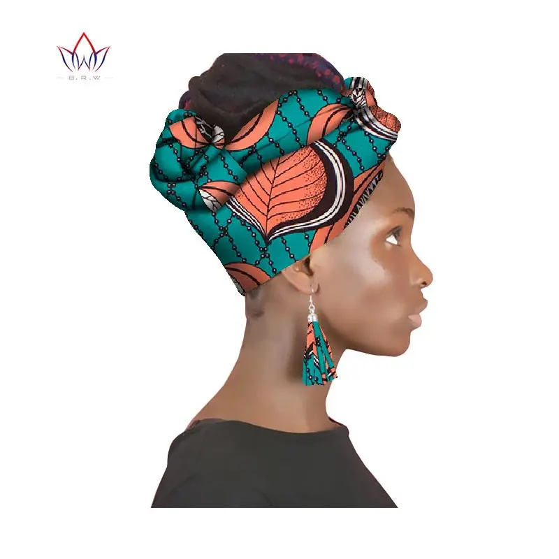 

Africa Style Fashion African Head Scarf & tassel Warrings Women African Clothing Bazin Rich Headwear Wax Ankara Hairband WYB485