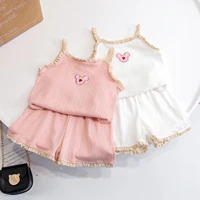summer children girls clothing sets floral puff sleevet shirt pants toddler baby clothes suit girls fashion kids 2 7y outfit