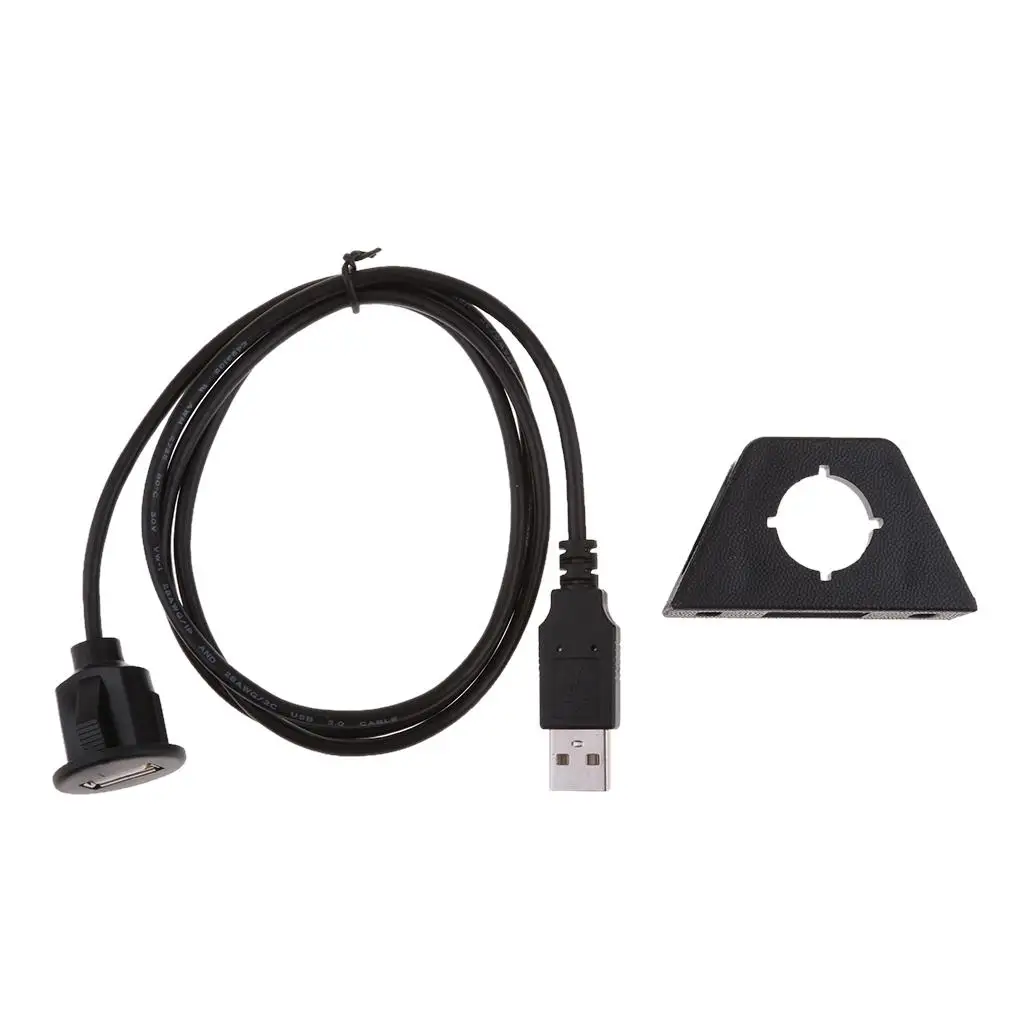 

Car Truck Dashboard Flush Mount USB 2.0 Socket Extension Panel Cable 1/2m