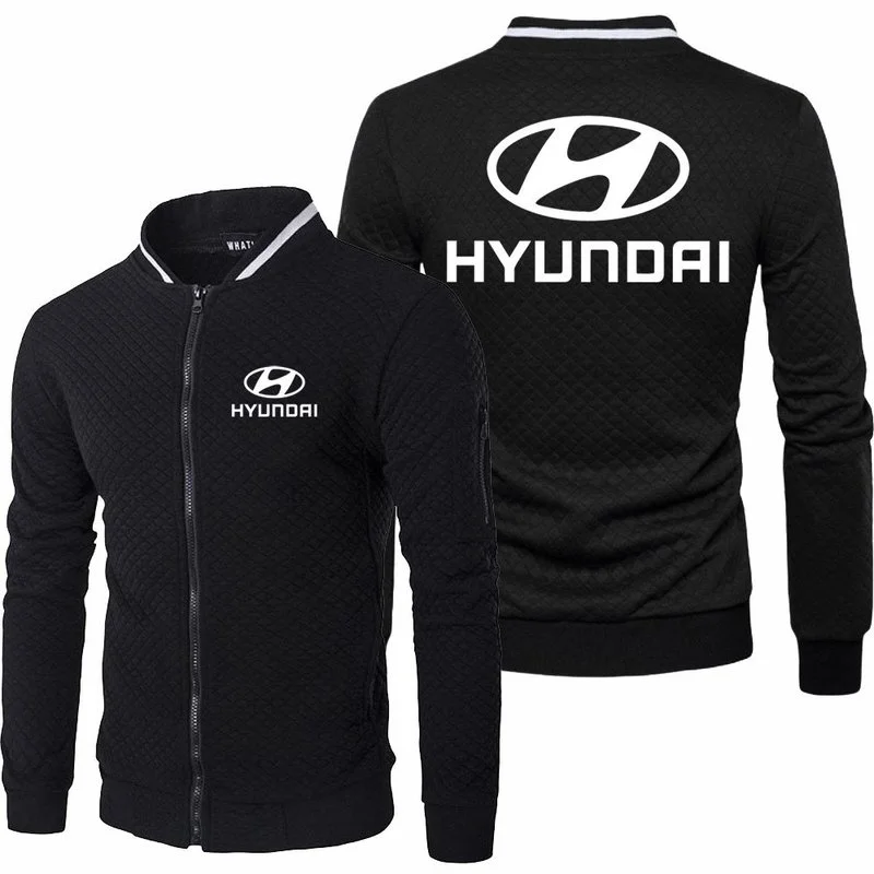 

2021 Men's Hoodie Hyundai Particle Velvet Zipper Shirt Stand Collar Business Cardigan Jacket Long Sleeve Printed Top Men