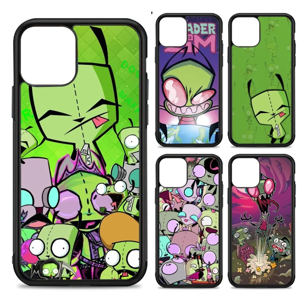 I-Invader Z-Zim Phone Case Silicone PC+TPU For IPhone 11 12 13 14 15 16 Plus Pro Max Cover