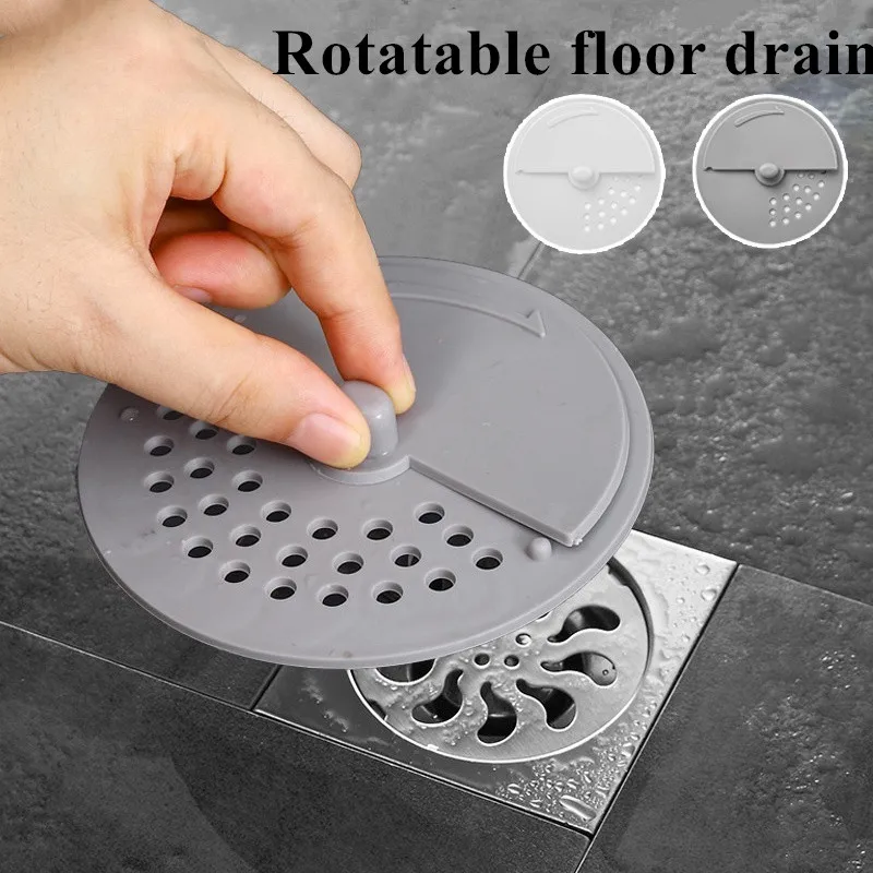 

Sink Sewer Lid Deodorization Drainage Outlet Press Type Hair Filter Rotatable Adjustable Floor Drain for Home Toilet Sink Cover