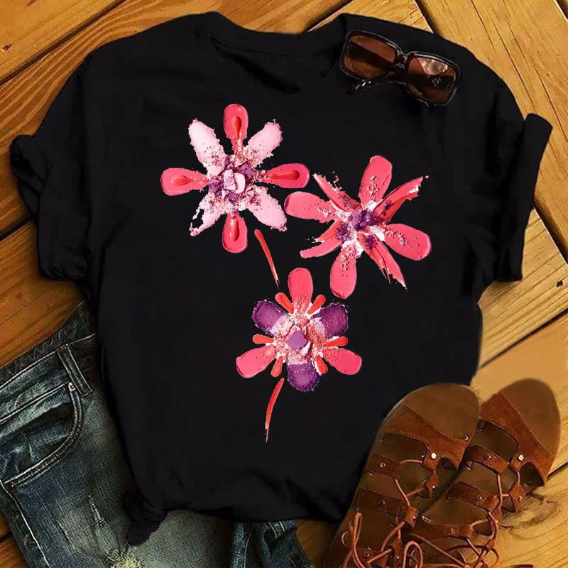 

Colorful Foundation Windmill Print Women T Shirt Short Sleeve O Neck Loose Women Tshirt Ladies Tee Shirt Tops Camisetas Mujer