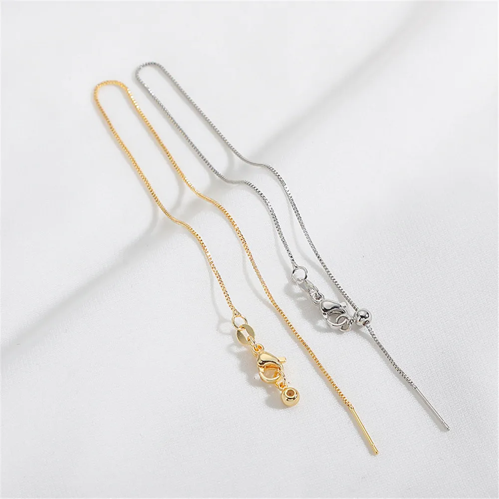 

18K bag gold pin type adjustable box boy universal bracelet handmade diy made necklace beaded jewelry material accessories