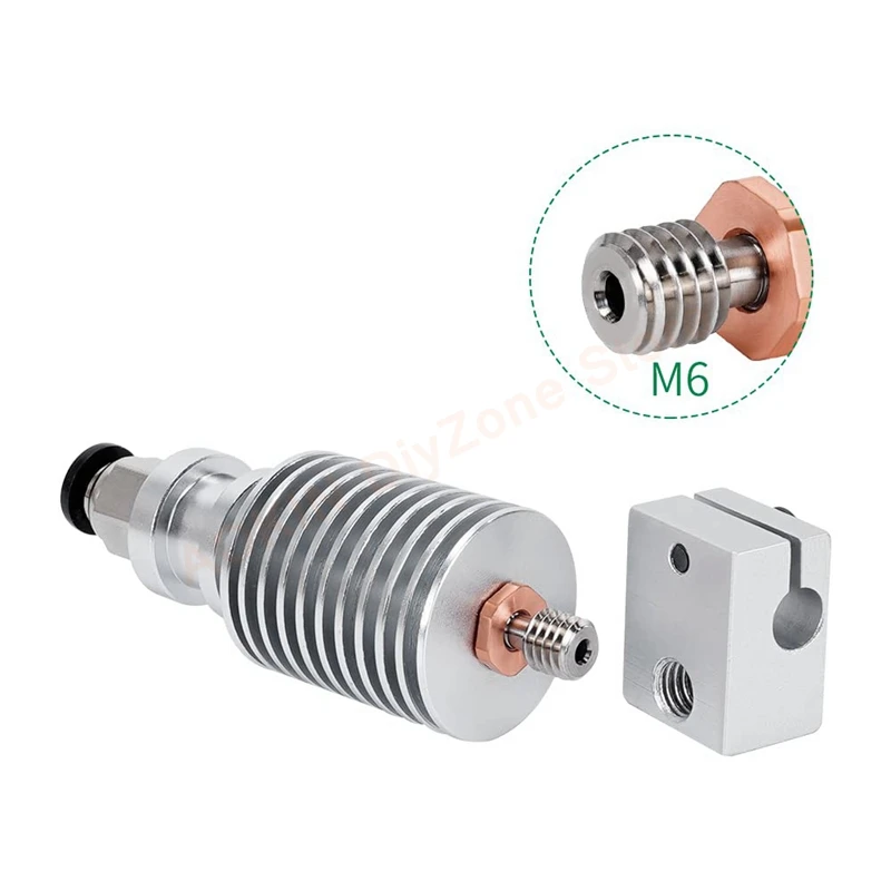 2Pcs All Metal Hotend Kit Heatbreak Throat Nozzle Bimetal for E3D V6 Volcano Prusa I3 1.75mm Filament 3D Printers - купить по