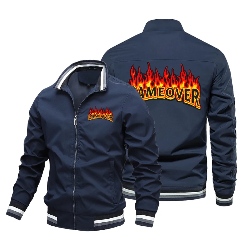 

Casual Jacket Men Sportwear College Bomber Jacket Spring Autumn Thin Coat Solid Color Baseball Cloth New Fashion Streetwear