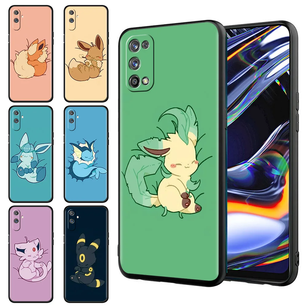 

Pokemon Cute Eevee TPU Case For Oppo Realme GT Neo 2 3 9i 9 8 7 Pro Plus 8i C3 C21 C21Y C15 C11 6 Master Silicone Phone Cover
