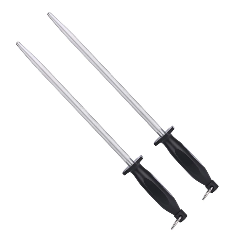 

2X Sharpening Steel Lightweight & Durable Oval Household Sharpening Rod Or Stick,Chef Honing Rod,Home Premium Sharpener