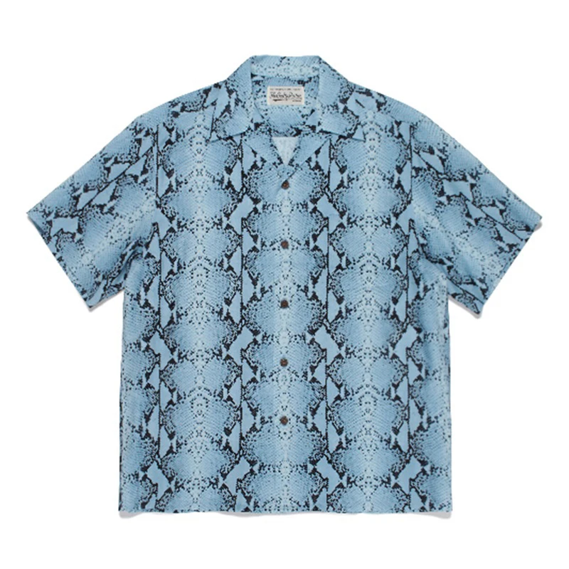WACKO MARIA Shirt Men Women 1:1 Oversize Casual Snake Print Rayon Wacko Maria Hawaiian Shirt