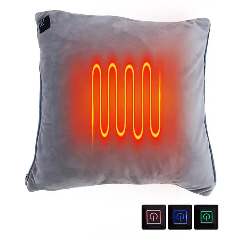 

Heated Throw Pillow Soft Hand Warmer Heated Pillow Ergonomic Lumbar Pillow Quick Heating Perfect Back Pillow For Office Chair