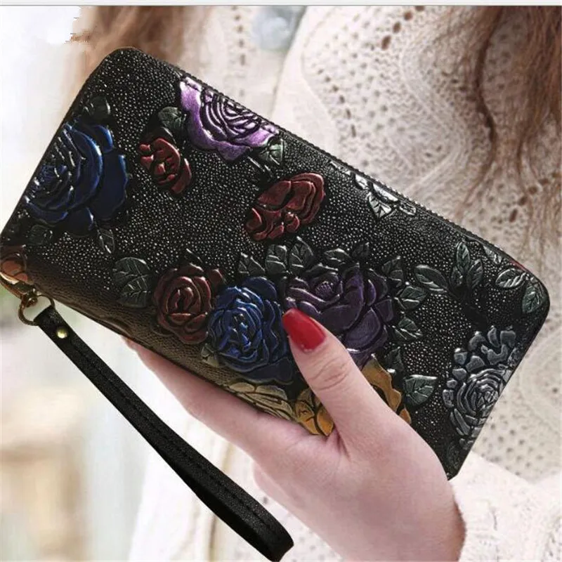 

women wallets pu leather purse luxury brand ladis clutch wallet long floral women purses card holder wallet