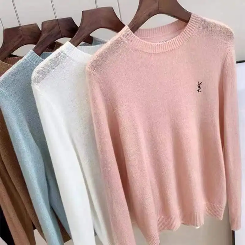 

2023 Women's Hot Selling O-Neck Autumn/Winter Cashmere Embroidered Pullover Fashion New Casual Pullover Soft and Fashionable Gir