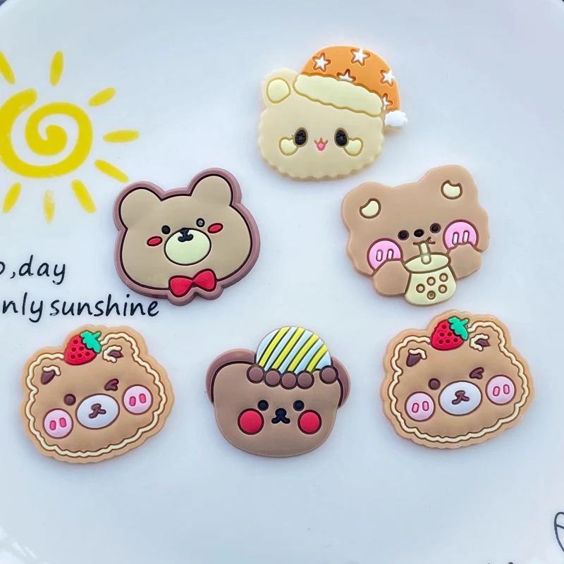 

20 Pcs New Cute Cartoon Fruit And Bear Series Flat Back Soft Rubber DIY Scrapbook Party Hair Accessories Home Decor Accessories