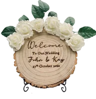 12Inch/30cm Large Natural Wood Log Slice Tree Bark Wedding Table Centerpiece Cake Stand Cheese Board Wedding Anniversary Sign