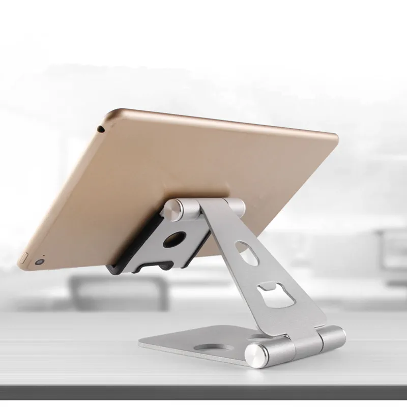 

(50pcs/lot) Bottle Opener Feature Slivery Aluminum Double Axis Adjustment Universal Foldable Mobile Phone Pad Support