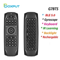 2022 newest g7 bts ble 5 0 air mouse gyroscope wireless air mouse with ir learning smart tv box remote control with keyboard