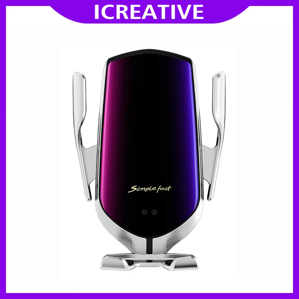 

Wireless Car Charger 10W Qi Fast Charging Auto-Clamping Car Mount Air Vent Phone Holder Compatible with all smart phones