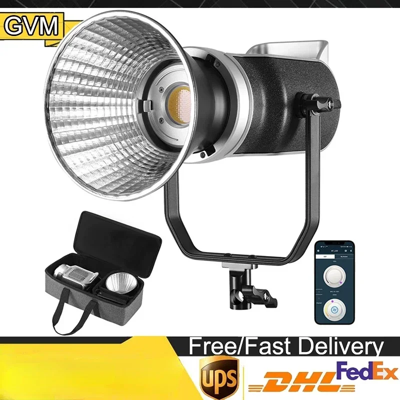 

GVM 300W LED Video Light Studio Continuous Lighting Kit 5600K Daylight For YouTube Film Recording With Bowens Mount Spotlight