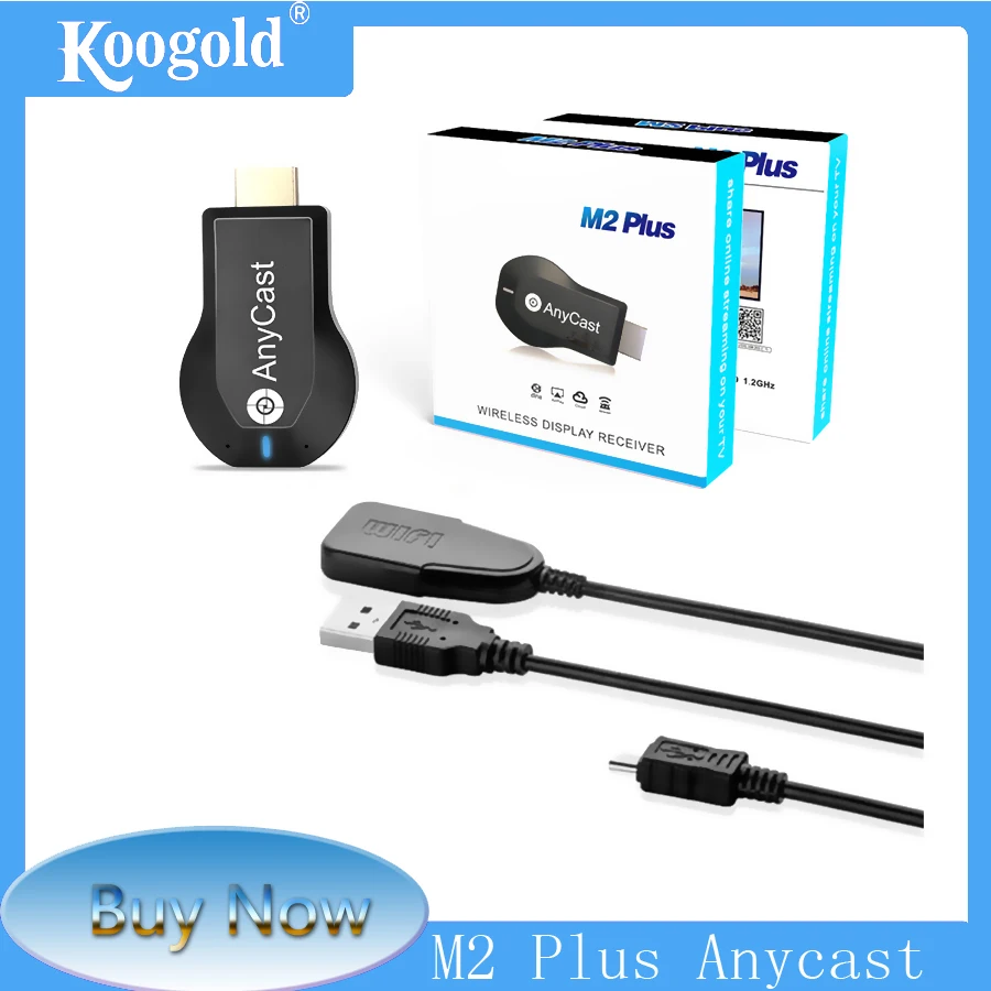 

Koogold Anycast for TV Android Mac Windows iOS 1080P 2.4G Wifi Screen Projector Streaming Phone Casting Youtube No Delay Dongle