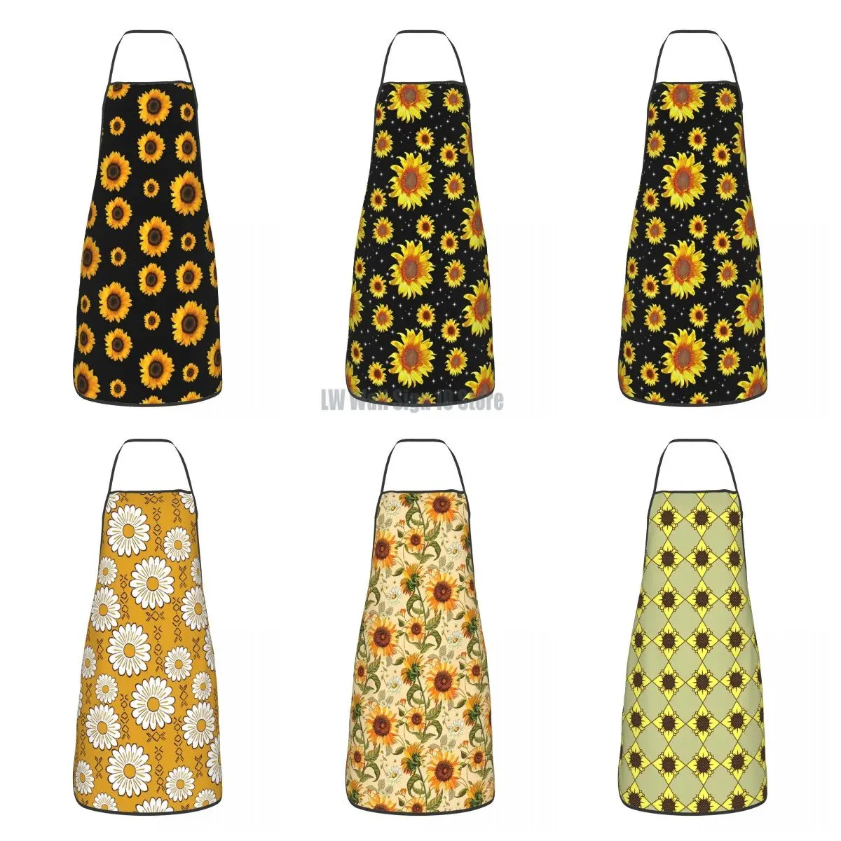

Sunflower Pattern Apron for Women Men Flower Floral Adult Unisex Kitchen Chef Bib Tablier Cuisine Cooking Baking Gardening