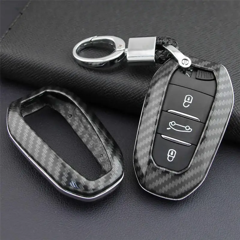 

Remote Car Key Case Cover With Key Chain For Peugeots 508 2019-2020 3008 5008 2017-2019 C3 C4 C5 DS4 DS5 DS3 DS7