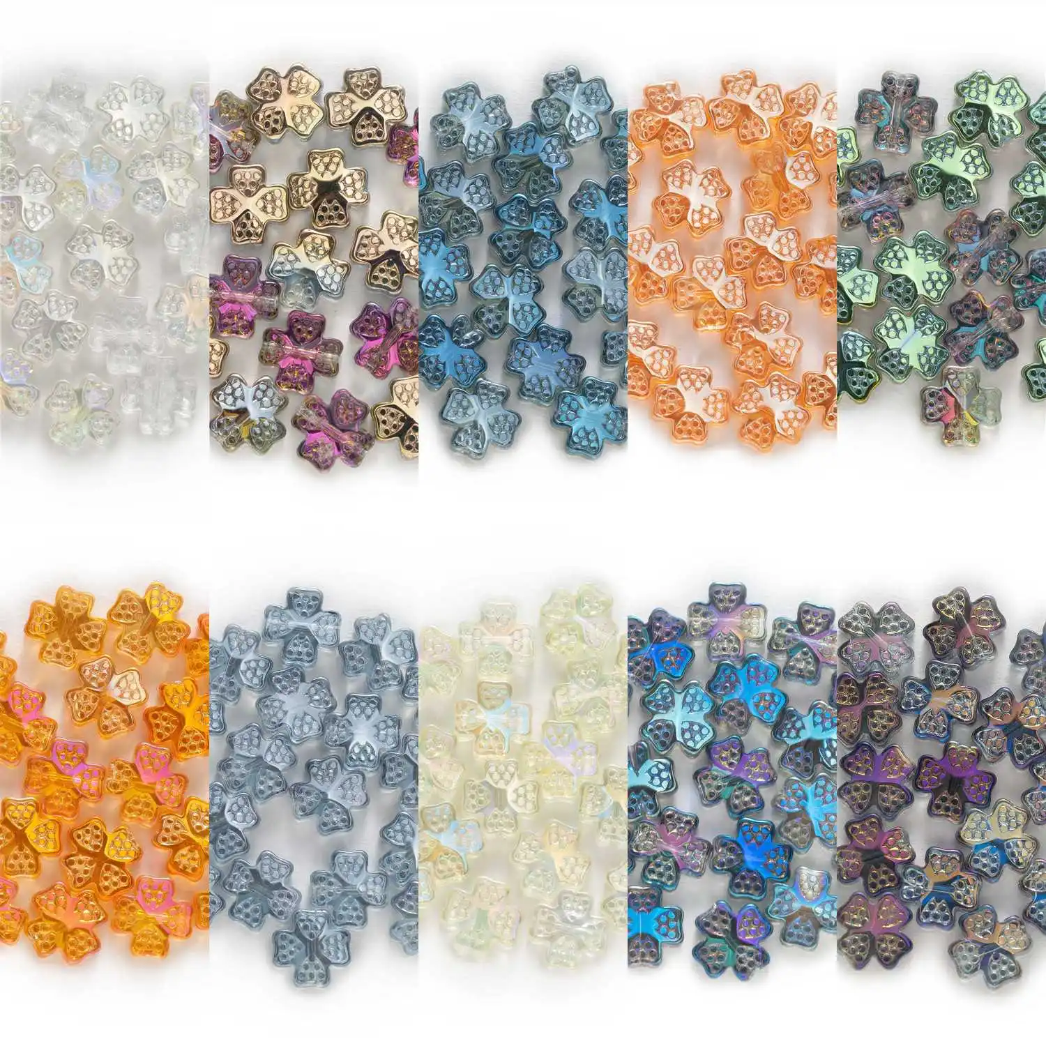 

10pcs Cross Glass Beads Spacer Bead Jewelry Making Handmade Beaded Necklace Bracelet Earring Headwear Pendant Sewing Accessories