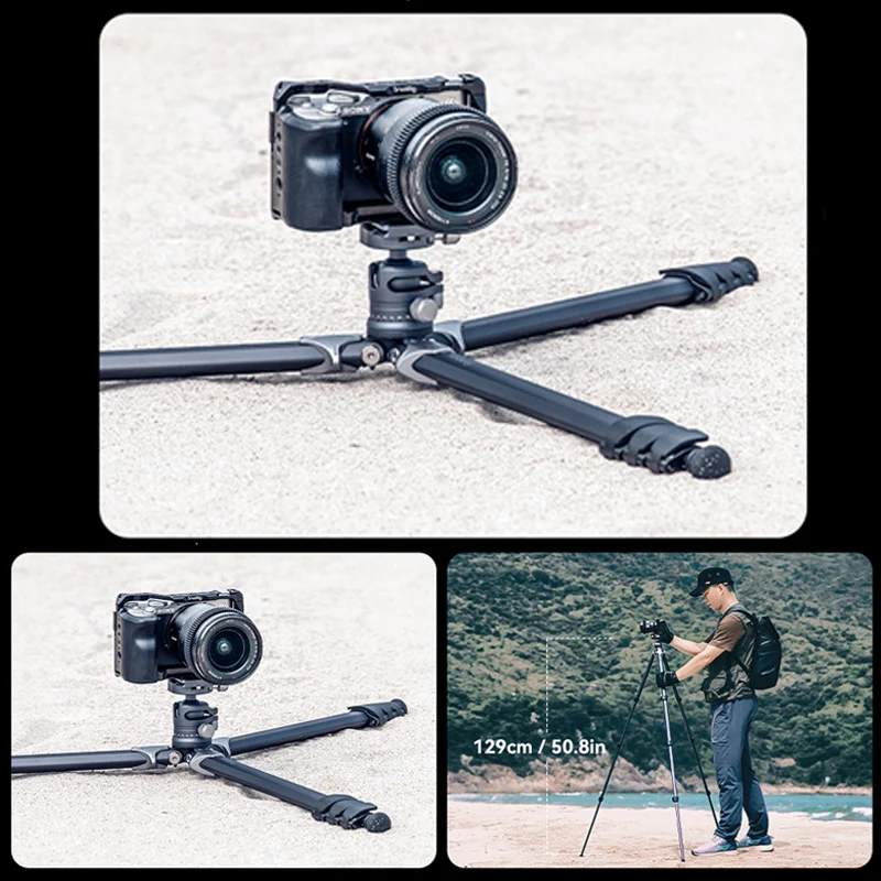 SmallRig DSLR Camera Lightweight Travel Tripod AP-01 with Compact Structure 360° Ball Head Quick Plate for Sony for Canon 3987 enlarge