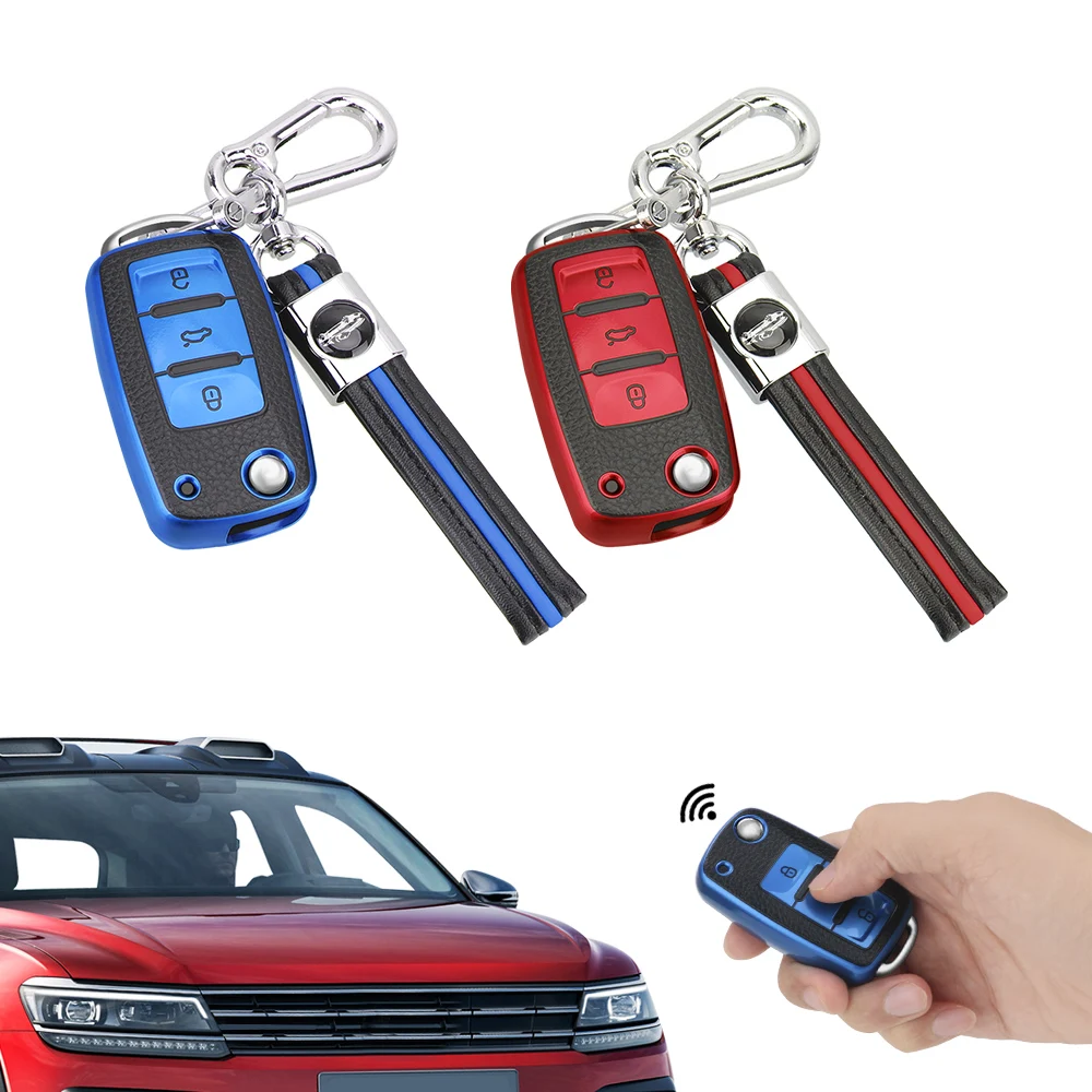 

Чехол для автомобильного ключа с 3 кнопками, чехол для ключа для автомобиля VW Volkswagen Bora Lavida plus Sagitar Lamando Jetta Passat Polo Tiguan Gran Lavida