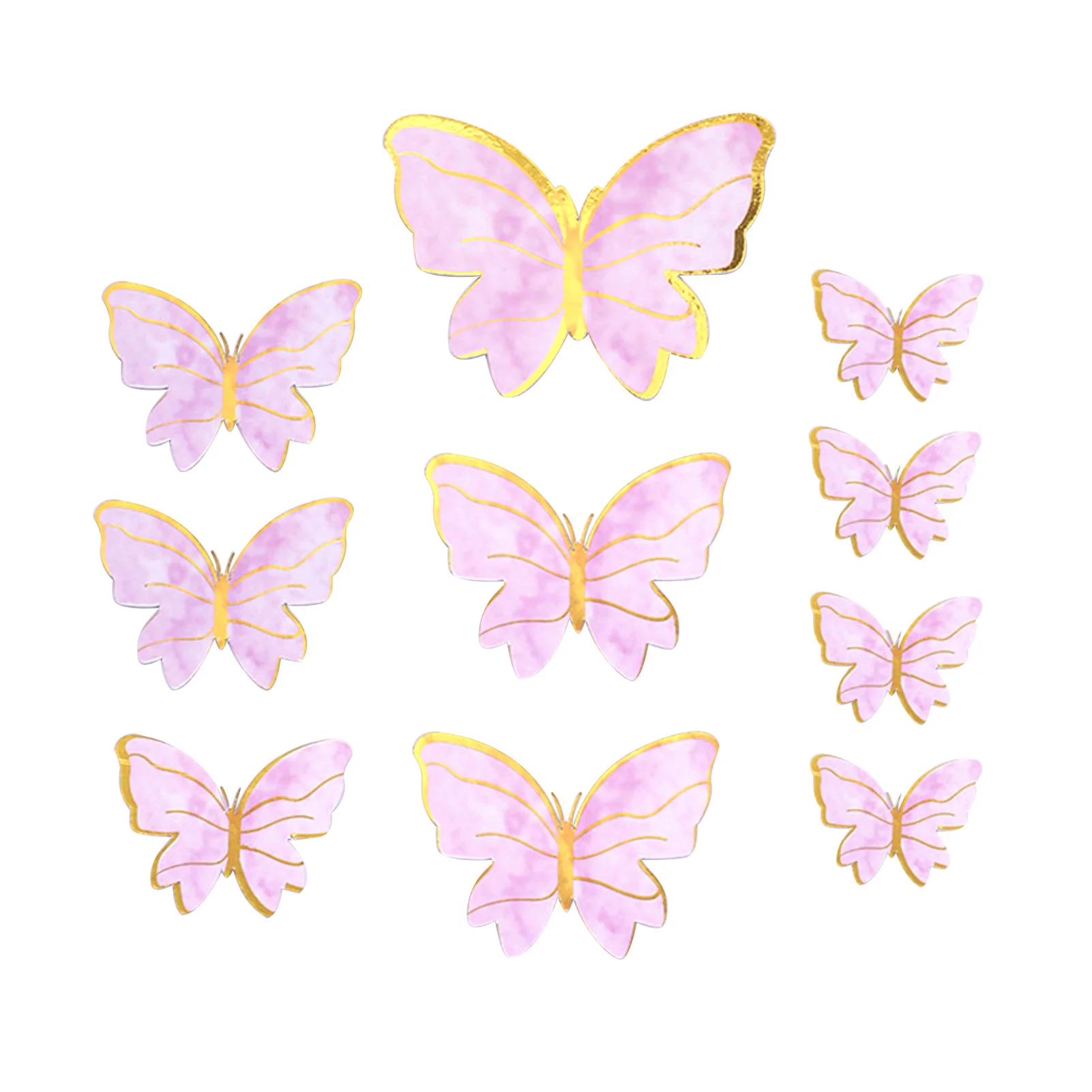 

10pcs/set DIY Baking Paper Cake Topper Romantic Happy Birthday Gift Reusable Dessert Wedding Baby Shower Easy Use