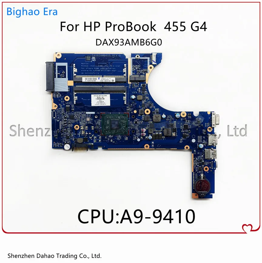 

907358-001 907358-601 для HP ProBook 455 G4 475 G4 X93A материнская плата для ноутбука DAX93AMB6G0 с процессором A9-9410 100% полностью протестирована
