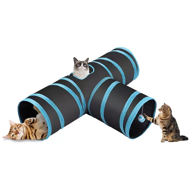 

3-way Collapsible Cat Tunnel Kitten Channel Tube Animal Play Games Pet Supplies Indoor Outdoor Pet Toys Cats Foldable Tunnel