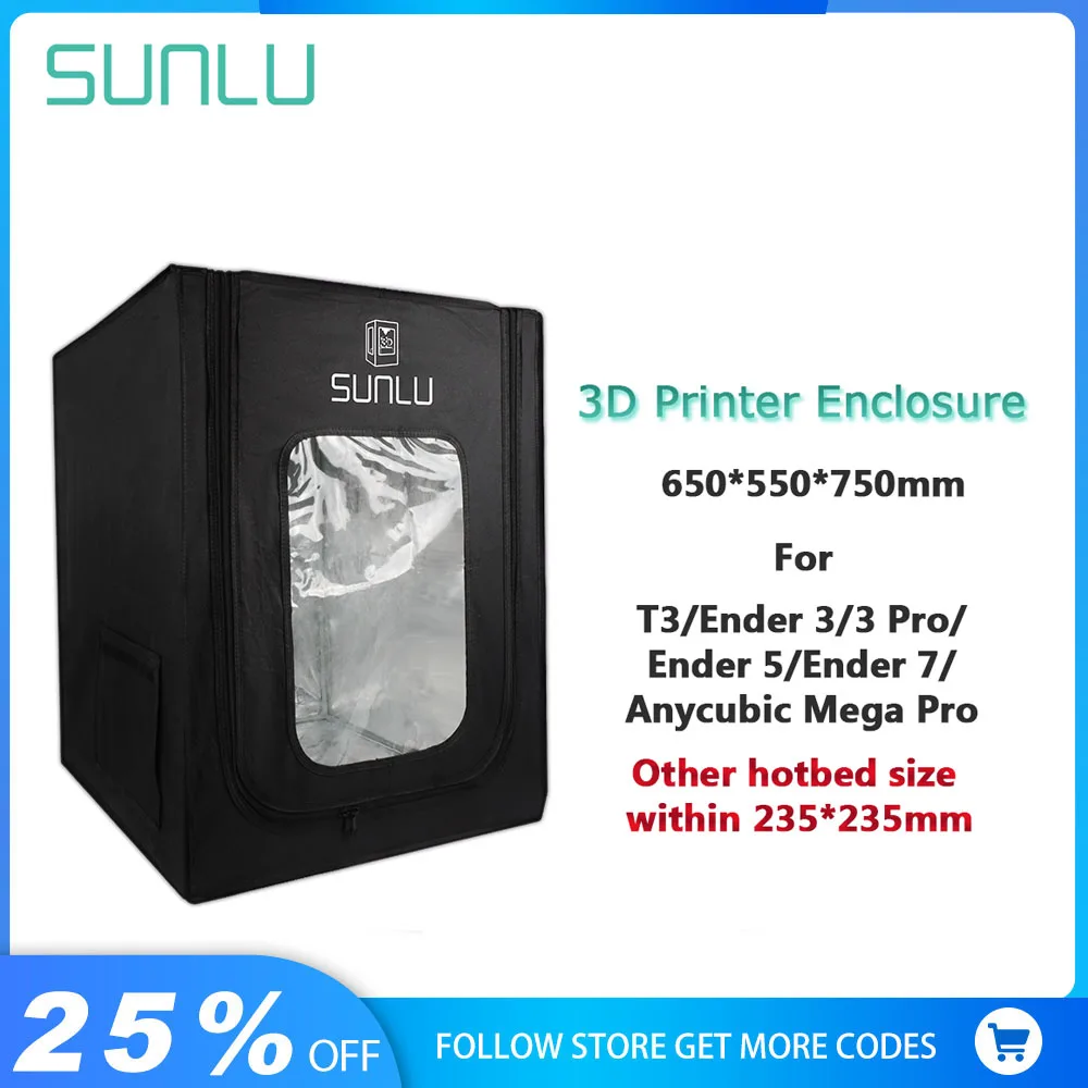 SUNLU 3D Printer Enclosure Large Size 650*550*750mm Maintain Internal Circulation Of Heat Better Printing Effect for Ender-3
