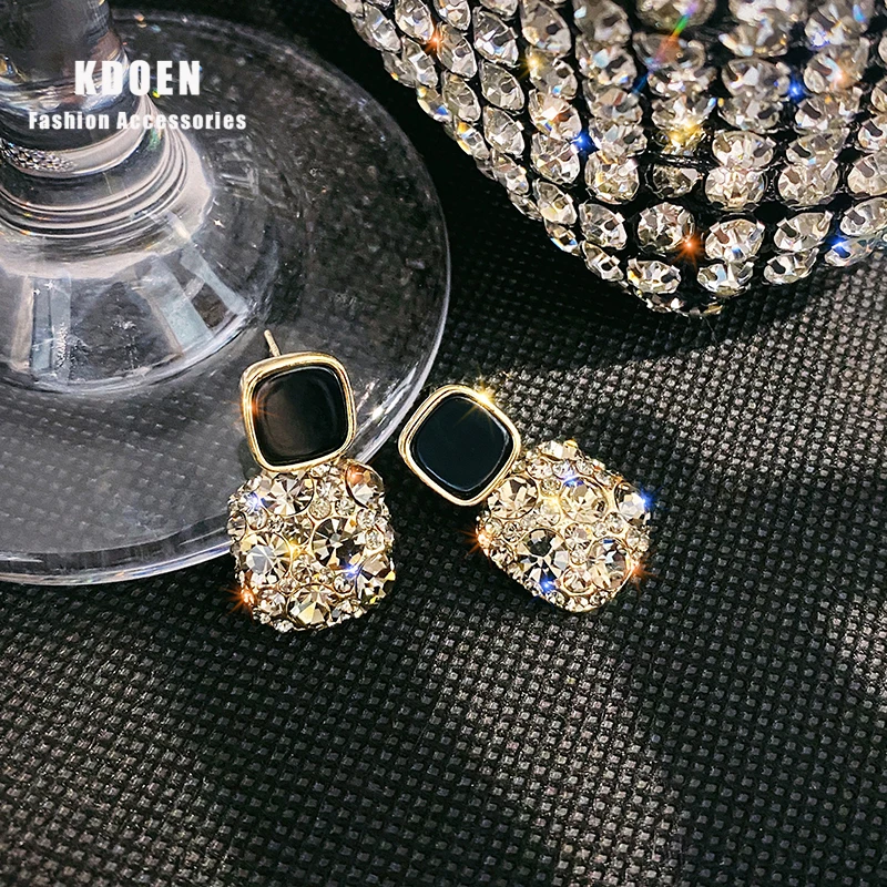 

2020 new fashion geometric square pendant Earrings for women's sexy nightclub Party Jewelry luxurious shiny girl's Earrings