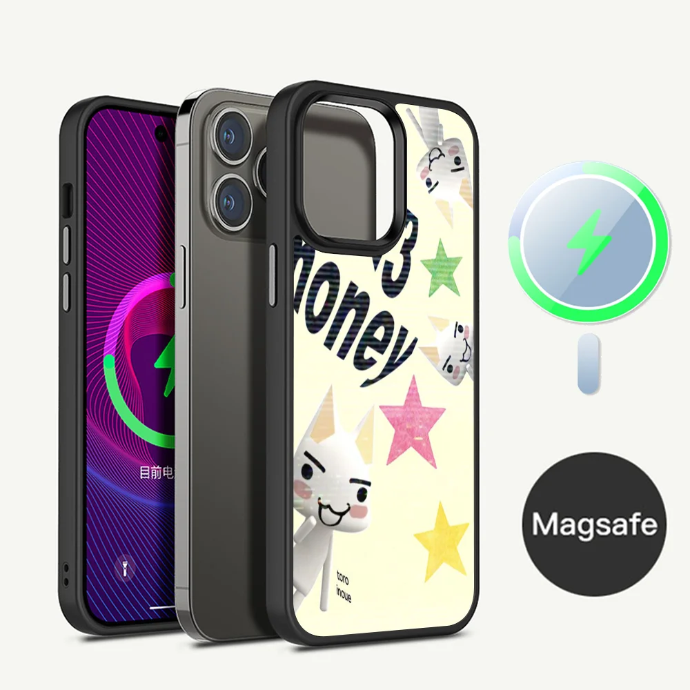 ute etui magnetyczne na telefon T-Toro Inoue Cat do iPhoneɺ 14 13 12 11 15 Pro Max Plus Mini bezprzewodowego ładowania Magsafe