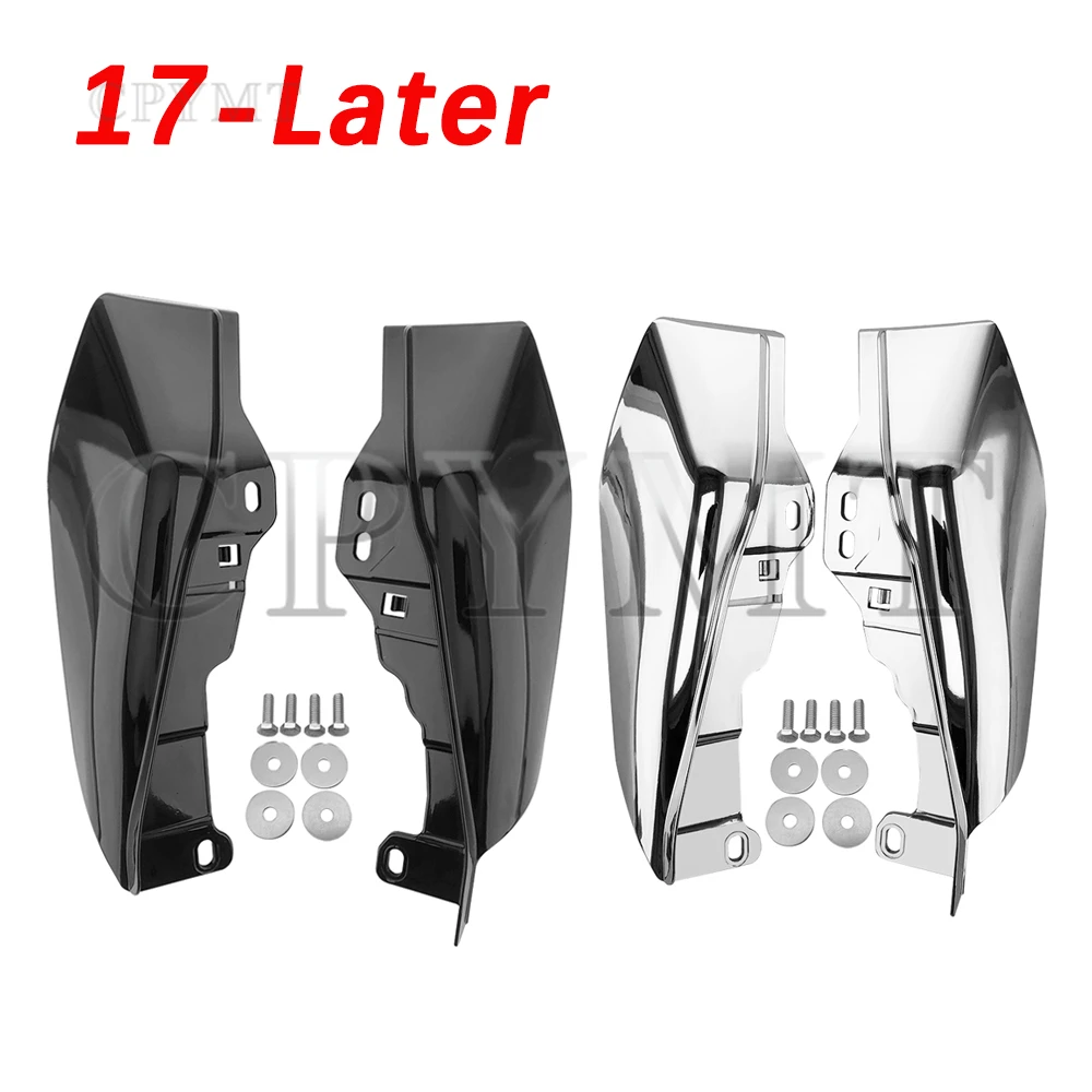 Black/Chrome Motorcycle Mid-Frame Air Deflector Under Seat Engine Fit For Harley Touring Street Electra Glide CVO Road King FLHR