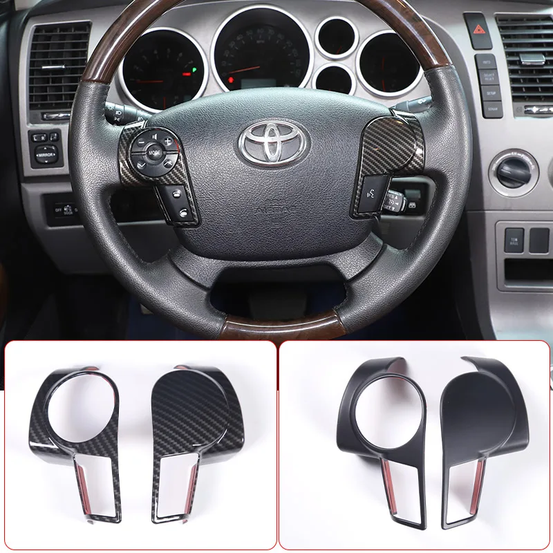 

For Toyota Tundra 2007-2013 ABS Carbon Fiber Car Steering Wheel Button Frame Decorative Sticker Car Interior Accessories