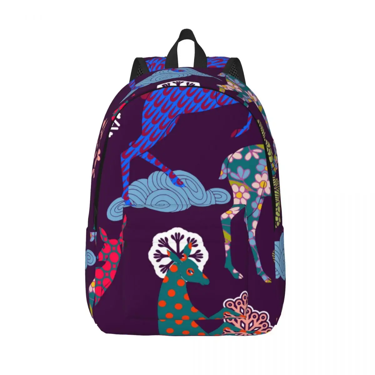 

Student Bag Christmas Cute Deers And Leaves Backpack Parent-child Lightweight Backpack Couple Laptop Bag