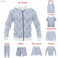 vitinea new 3d print paisley elegant t shirtsweatshirtzip hoodiesthin jacketpants four seasons casual a2437